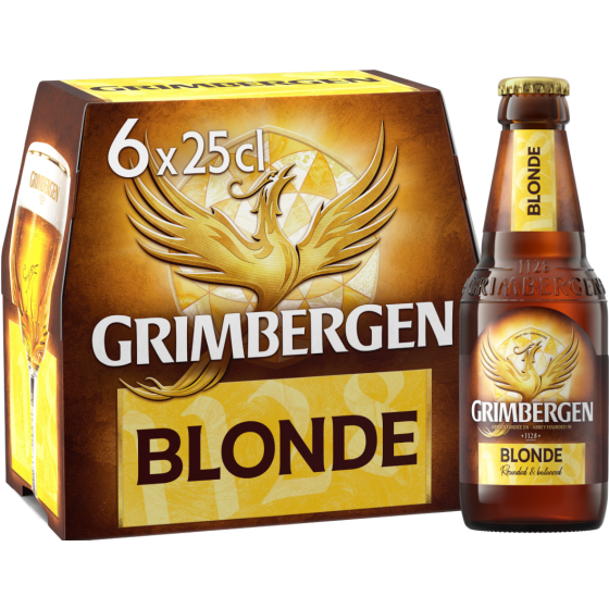 BIERE BLONDE GRIMBERGEN  6 X 25 CL