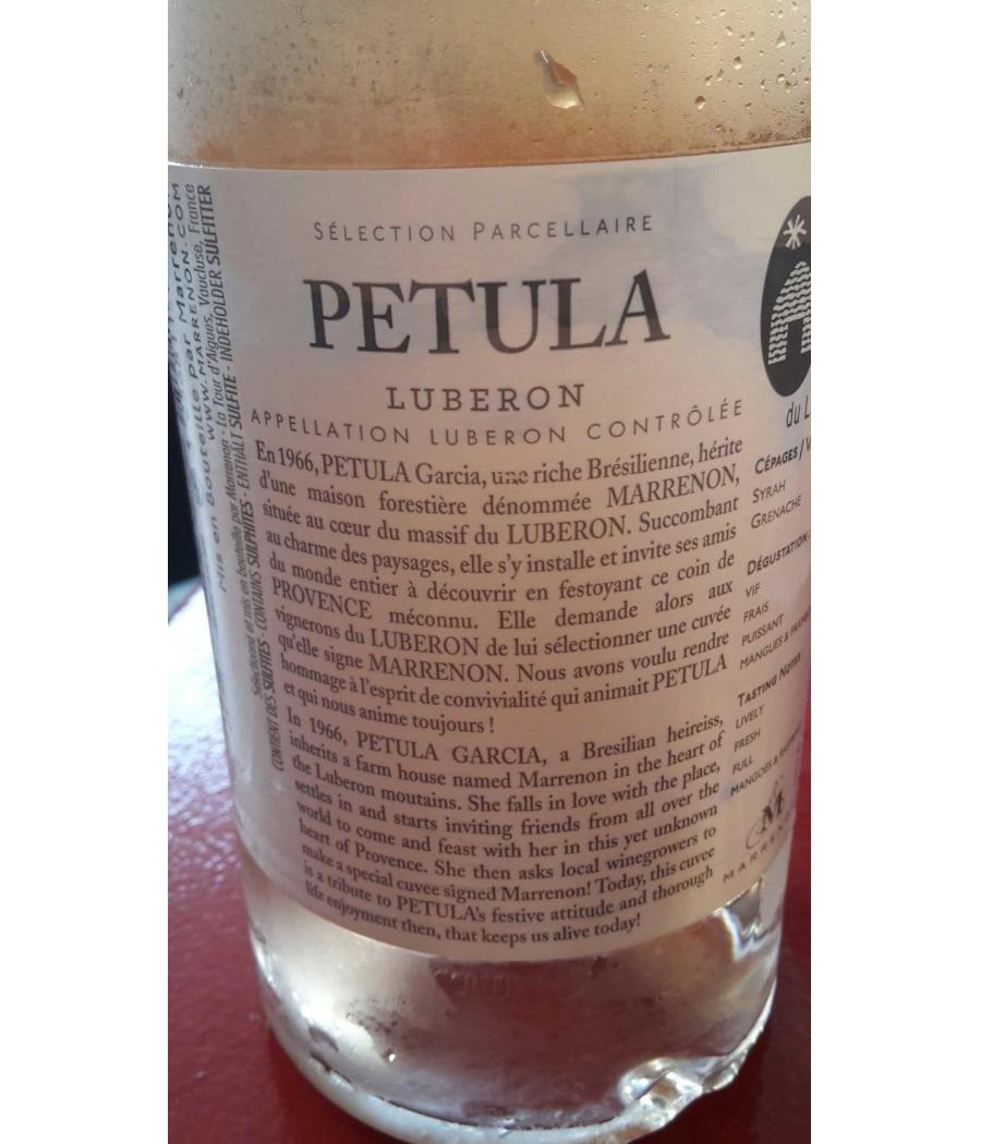 VIN ROSE PETULA AOP LUBERON VALLEE DU RHONE 75CL