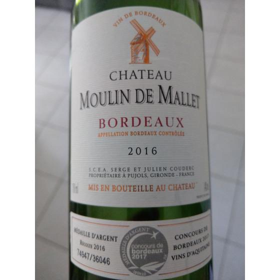 CHATEAU MOULIN DE MALLET BORDEAUX 750 ML