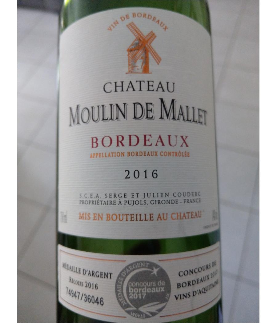 CHATEAU MOULIN DE MALLET BORDEAUX 750 ML