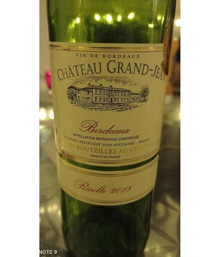 VIN DE BORDEAUX CHATEAU GRAND-JEAN 2018