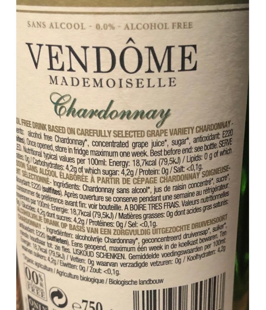 VIN BLANC CHARDONNAY SANS ALCOOL 750ML