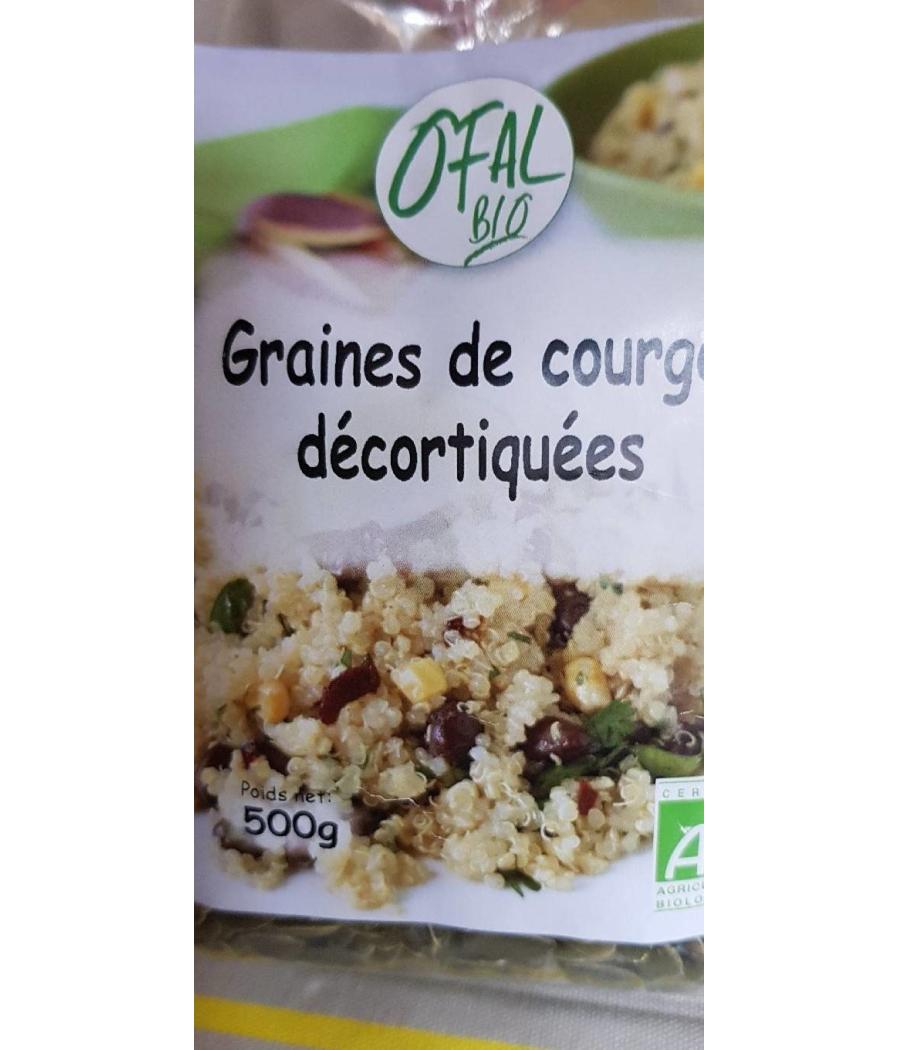 GRAINES DE COURGE DECORTIQUEES 500 G