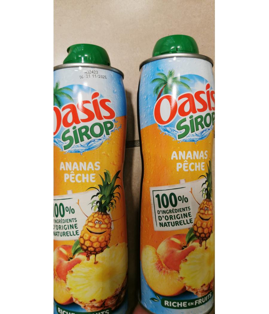 SIROP OASIS ANANAS PECHE 60 CL