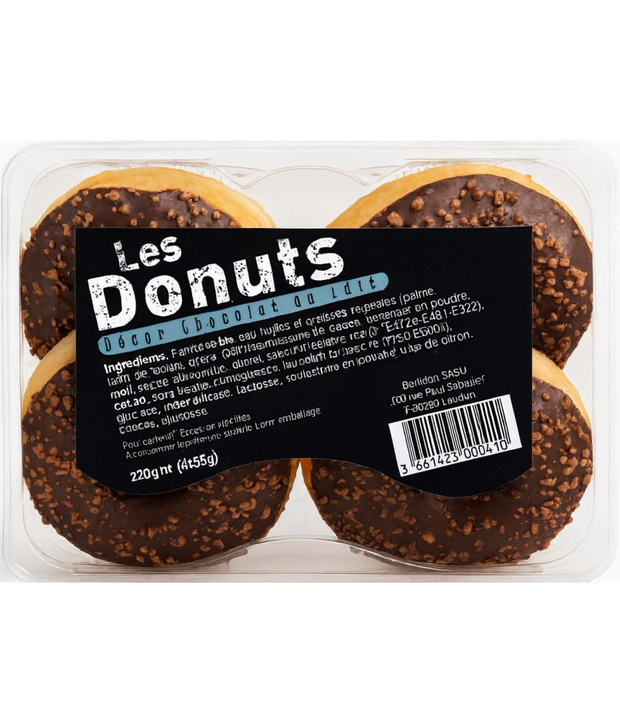 LES DONUTS DECOR CHOCOLAT AU LAIT 4 *220 G