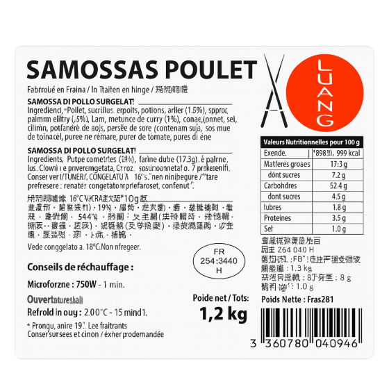 SAMOSSAS POULET LUANG 1,2 KG