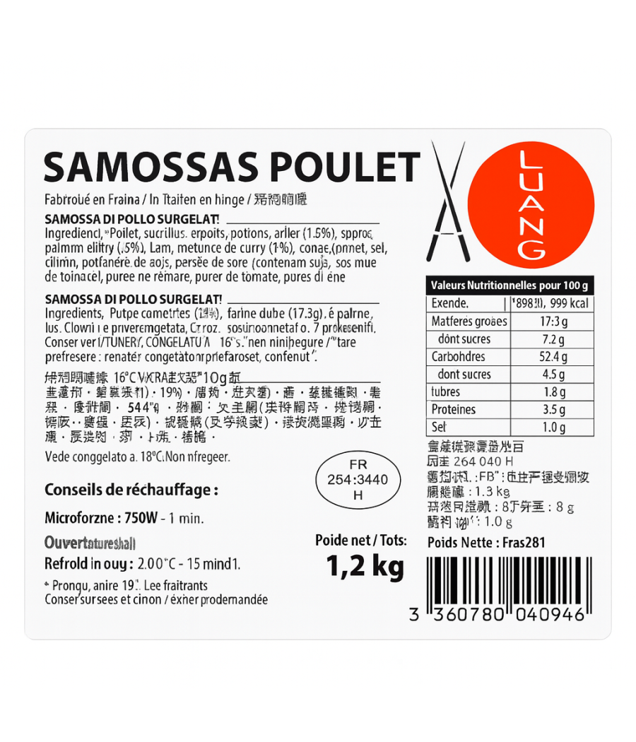 SAMOSSAS POULET LUANG 1,2 KG