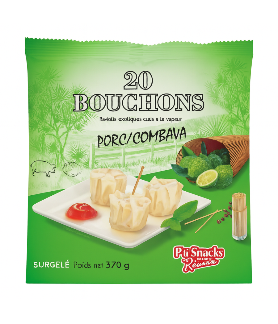 BOUCHONS PORC/COMBAVA P'TI SNACK DE LA REUNION  370G