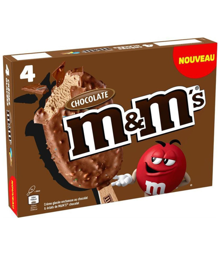 GLACES CHOCOLATE M&M\'S 4 X 84 ML
