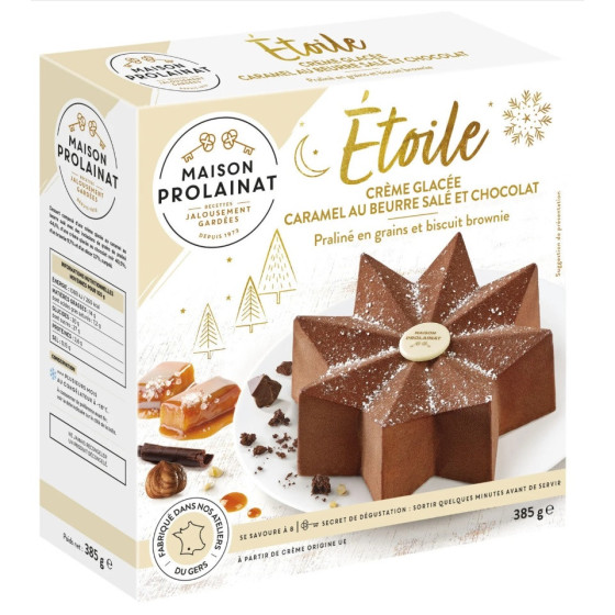 ETOILE - CREME GLACEE CARAMEL AU BEURRE SALE ET CHOCOLAT 385 G