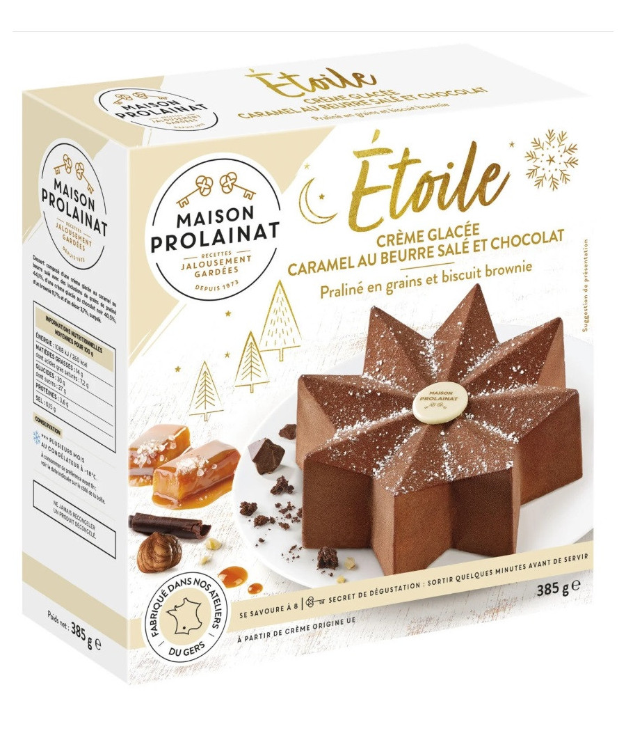ETOILE - CREME GLACEE CARAMEL AU BEURRE SALE ET CHOCOLAT 385 G