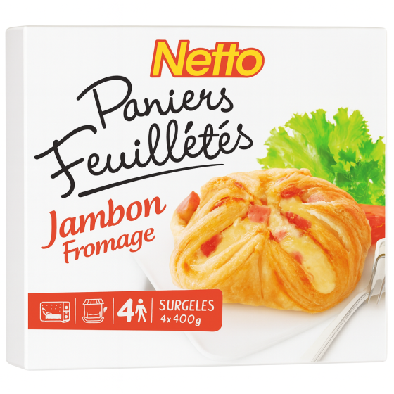 PANIERS FEUILLETES JAMBON ET EMMENTAL NETTO  400G
