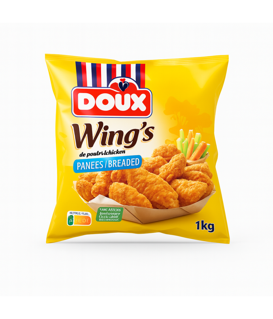 WING’S DE POULET PANEES DOUX 1KG