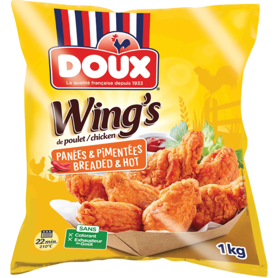 AILE DE POULET PANES ET PIMENTE DOUX 1KG