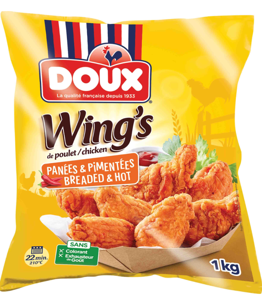 AILE DE POULET PANES ET PIMENTE DOUX 1KG
