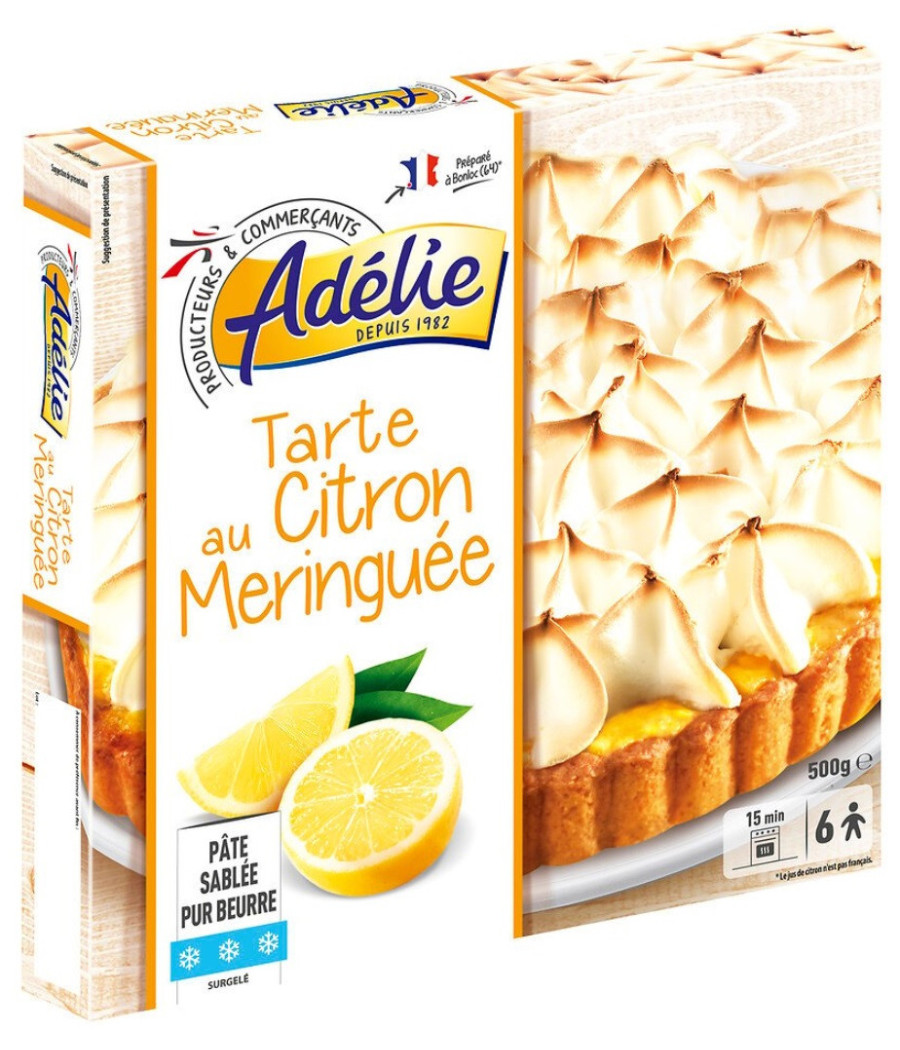 TARTE AU CITRON MERINGUEE, PATE SABLEE PUR BEURRE, LA BOITE DE 500 G