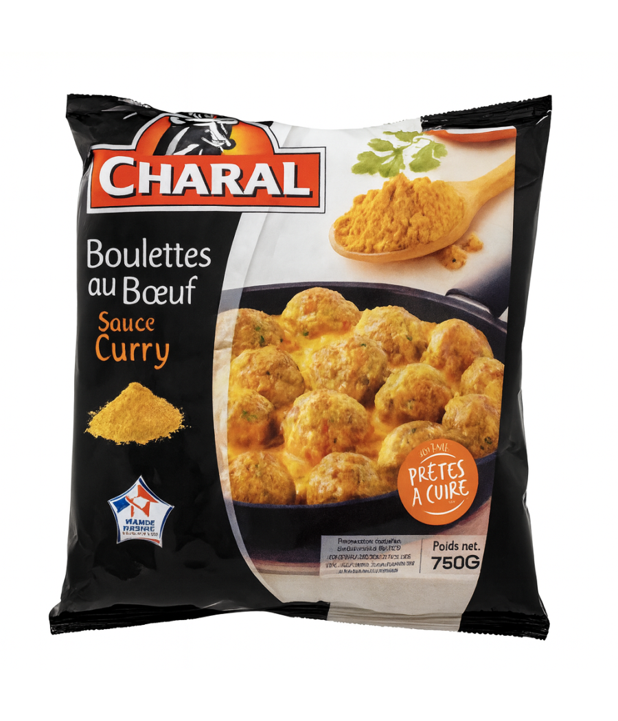 BOULETTES AU BOEUF SAUCE CURRY CHARAL 750G