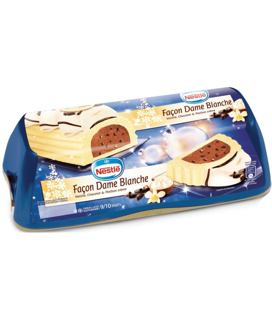 BUCHE DE NOEL GLACEE FACON DAME BLANCHE 8/10 PARTS 540 G