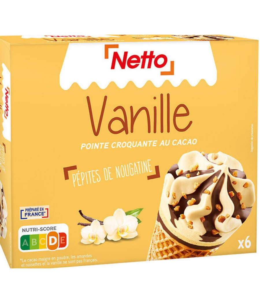 CONE VANILLE (G) NOUGATINE X6 - 120ML 720 G