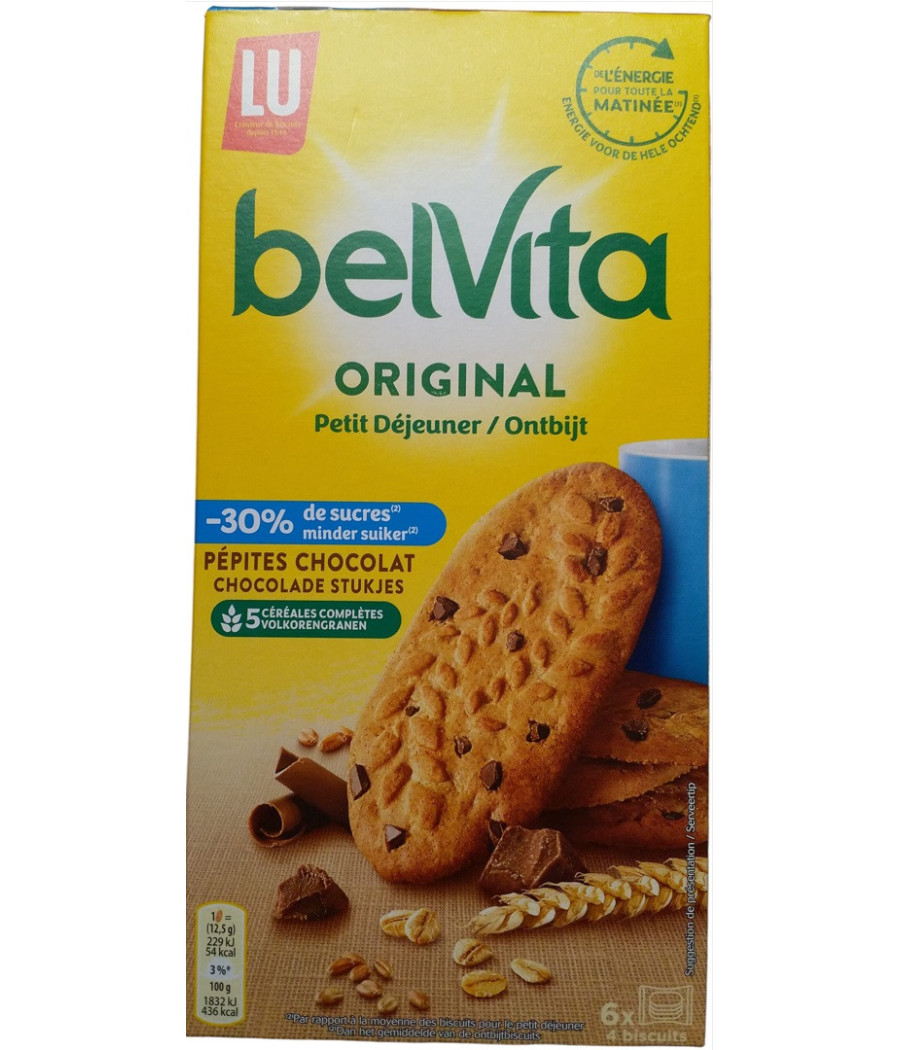 BELVITA ORIGINAL PETIT DEJEUNER PEPITES DE CHOCOLAT LU 300G