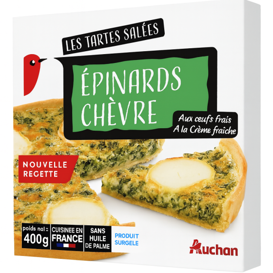 TARTE EPINARDS CHEVRE AUCHAN 400G