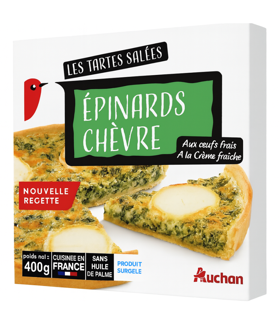 TARTE EPINARDS CHEVRE AUCHAN 400G
