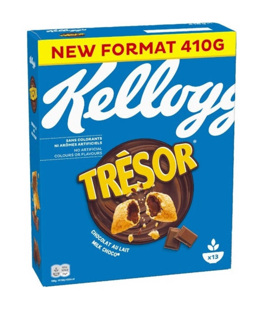 CEREALES KELLOGG TRESOR CHOCOLAT AU LAIT 410G