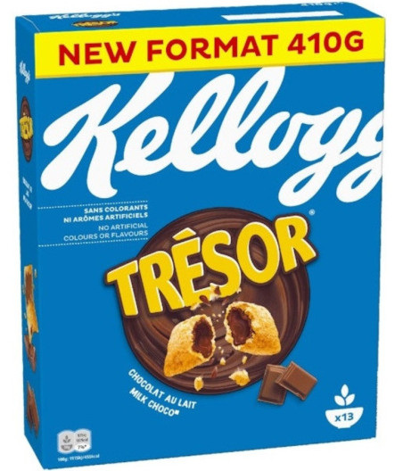 CEREALES KELLOGG TRESOR CHOCOLAT AU LAIT 410G