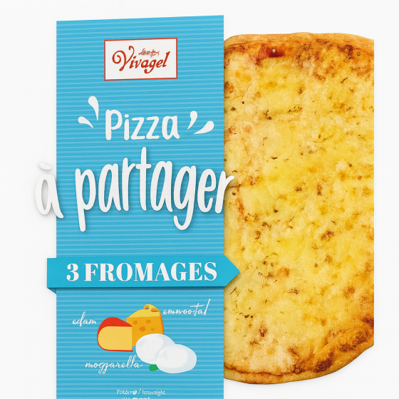PIZZA 3 FROMAGE VIVAGEL 500G