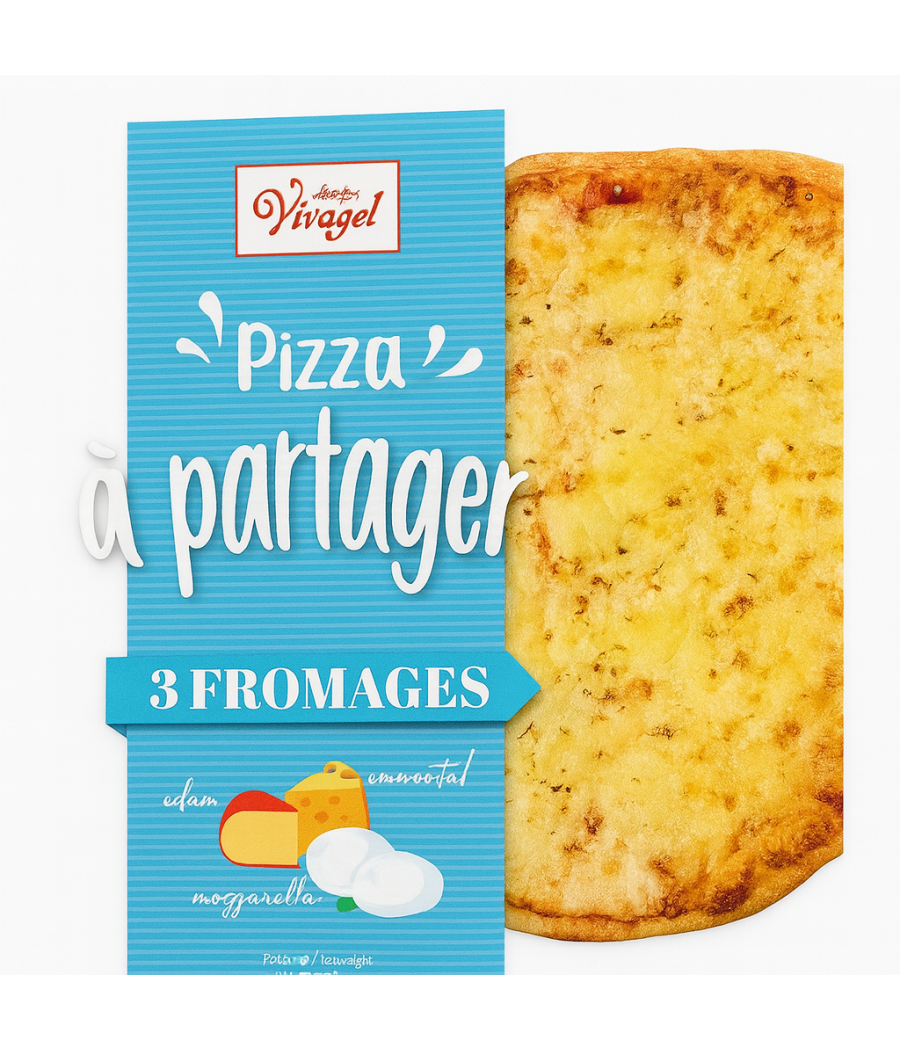 PIZZA 3 FROMAGE VIVAGEL 500G