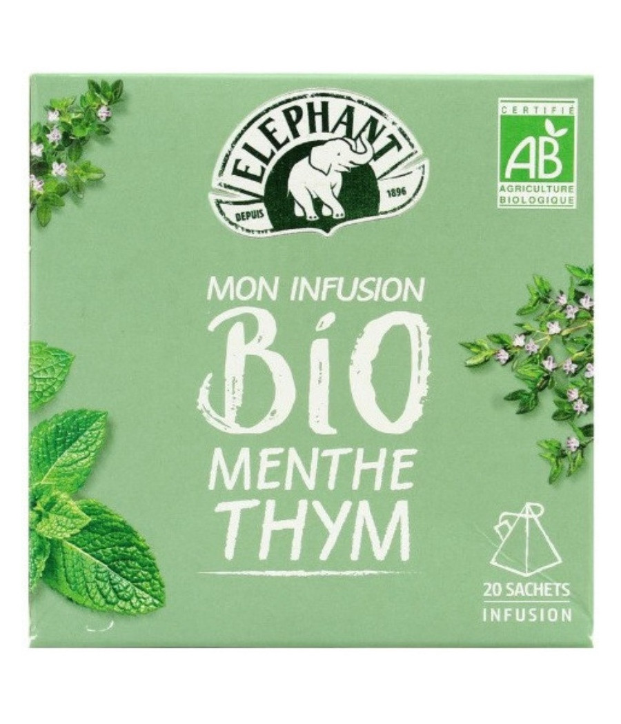 INFUSION BIO MENTHE THYM ELEPHANT 20 SACHETS 26G