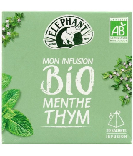 INFUSION BIO MENTHE THYM ELEPHANT 20 SACHETS 26G