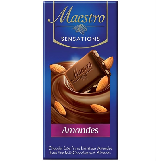 CHOCOLAT SENSATIONS AUX AMANDES 90G