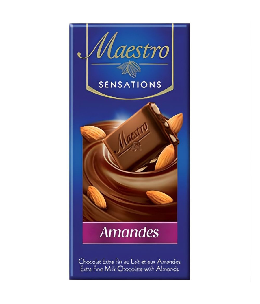 CHOCOLAT SENSATIONS AUX AMANDES 90G