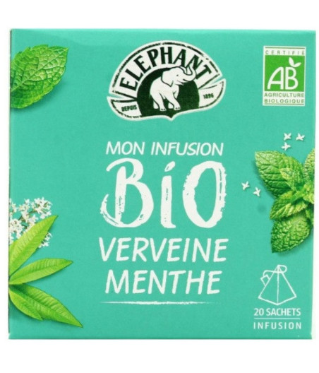 INFUSION VERVEINE MENTHE BIO ELEPHANT 20 SACHETS 26G