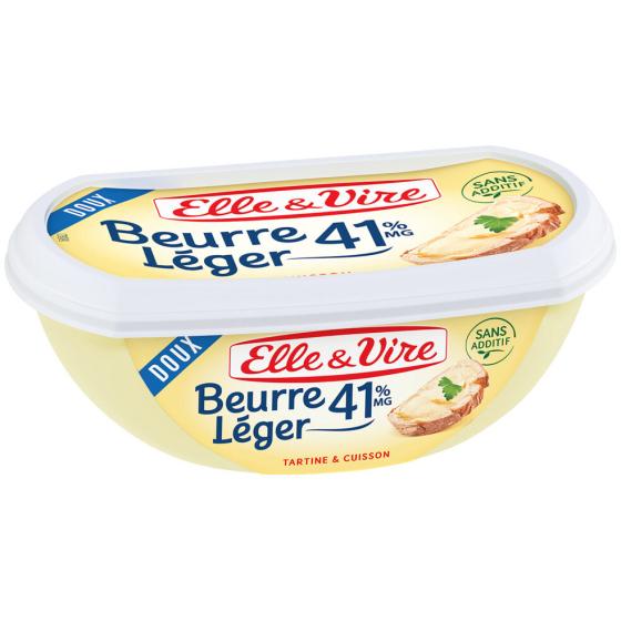BEURRE DOUX LEGER 41%MG ELLE&VIRE 250G
