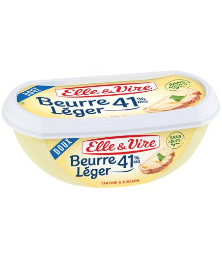 BEURRE DOUX LEGER 41%MG ELLE&VIRE 250G