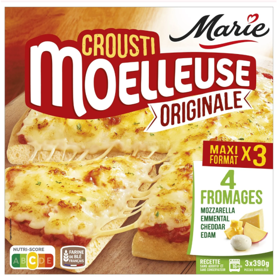 PIZZA CROUSTI MOELLEUSE 4 FROMAGES MARIE 3X390 G