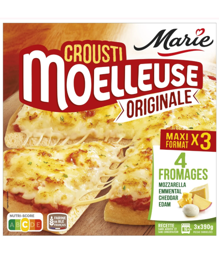 PIZZA CROUSTI MOELLEUSE 4 FROMAGES MARIE 3X390 G