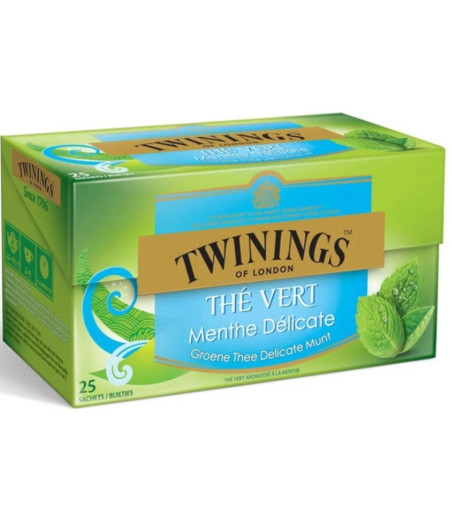 THE VERT MENTHE TWININGS 25 SACHETS 30G