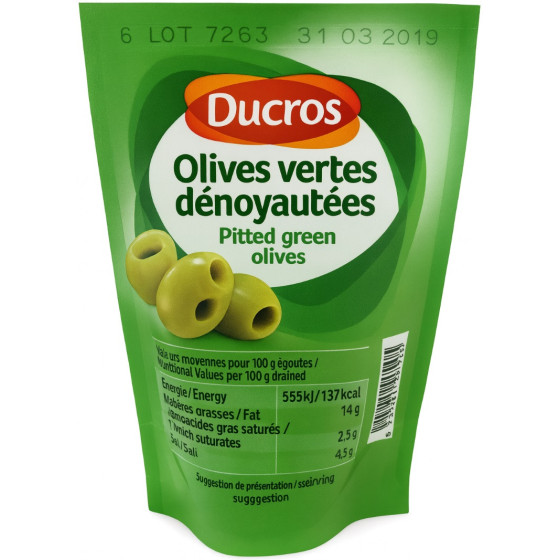 DUCROS GREEN PITTED OLIVES 100G 170G