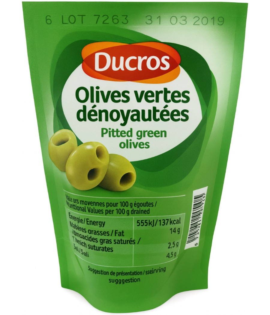 DUCROS GREEN PITTED OLIVES 100G 170G