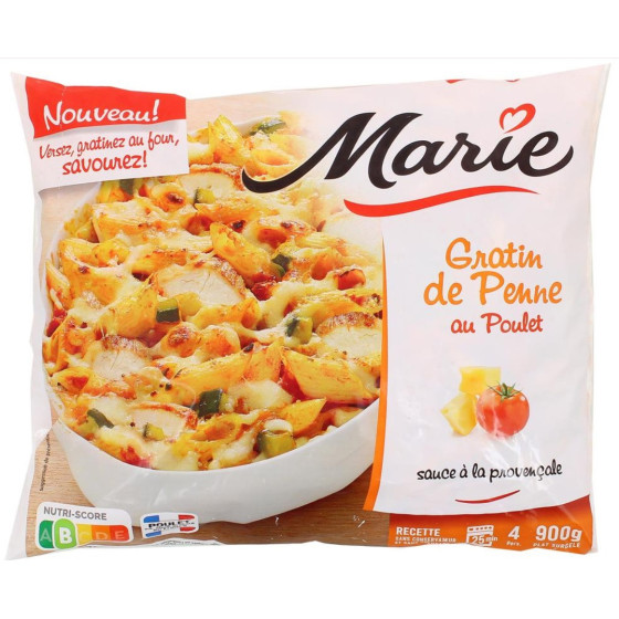 GRATIN DE PENNE AU POULET MARIE 900G