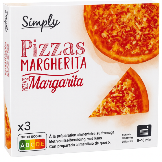 PIZZAS MARGHERITA SIMPLY 3x300G