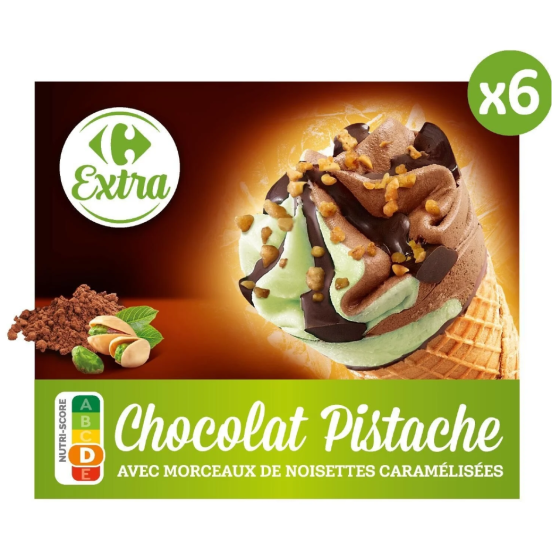 GLACE CHOCOLAT PISTACHE CARREFOUR 411,4G