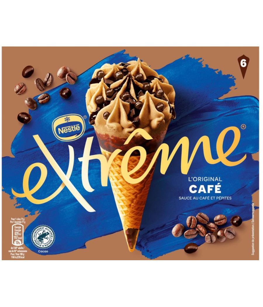 CONES GLACES, CAFE ET PEPITES DE CHOCOLAT EXTREME BY NESTLE 426G