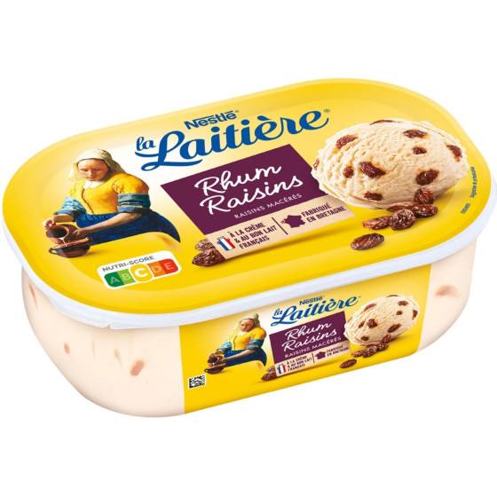 CREME GLACEE RHUM RAISINS LA LAITIERE 490G