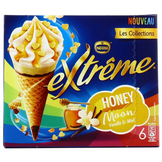 GLACE CONES VANILLE ET MIEL EXTREME BY NESTLE X6