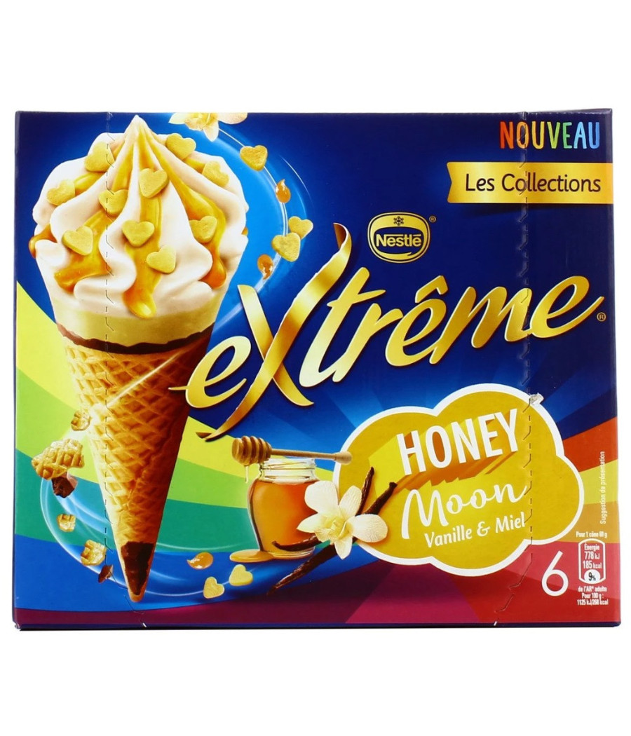 GLACE CONES VANILLE ET MIEL EXTREME BY NESTLE X6