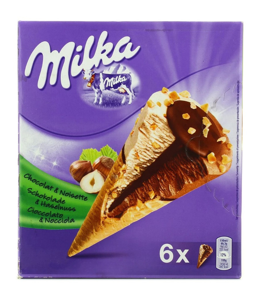 CONES CHOCOLAT & NOISETTES MILKA 399G